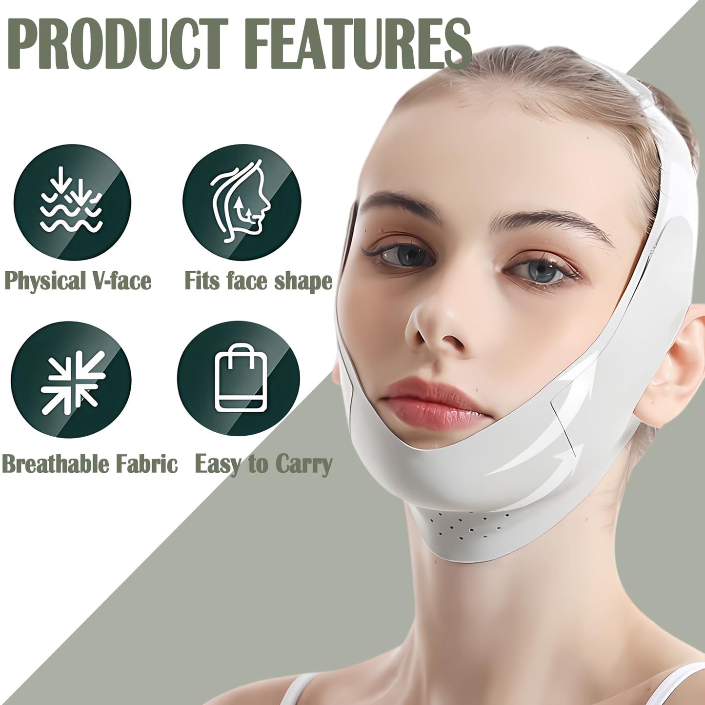 Chin Strap for Women,Reusable V Line Lifting Mask,Soft Comfortable Breathable Chin Strap for Women