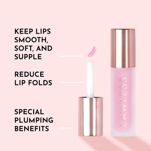 Lawless Forget The Filler Lip Plumping Gloss - Strawberry Milkshake - Volumizing & Hydrating Formula 0.11 oz