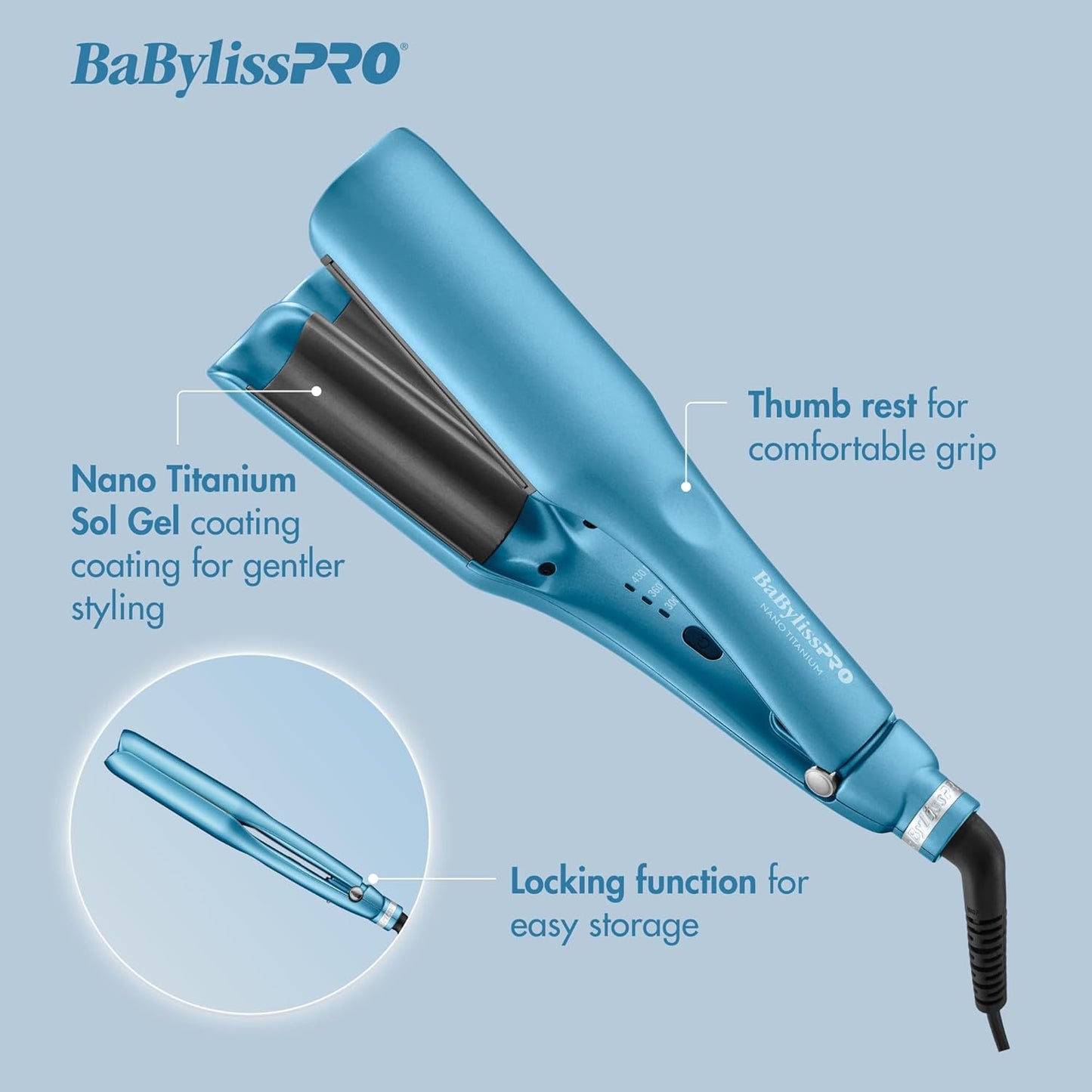 BaBylissPRO® Nano Titanium™ Compact Tools - Powerful Hair Styling Set | Deep Waver, Dryer & Brush