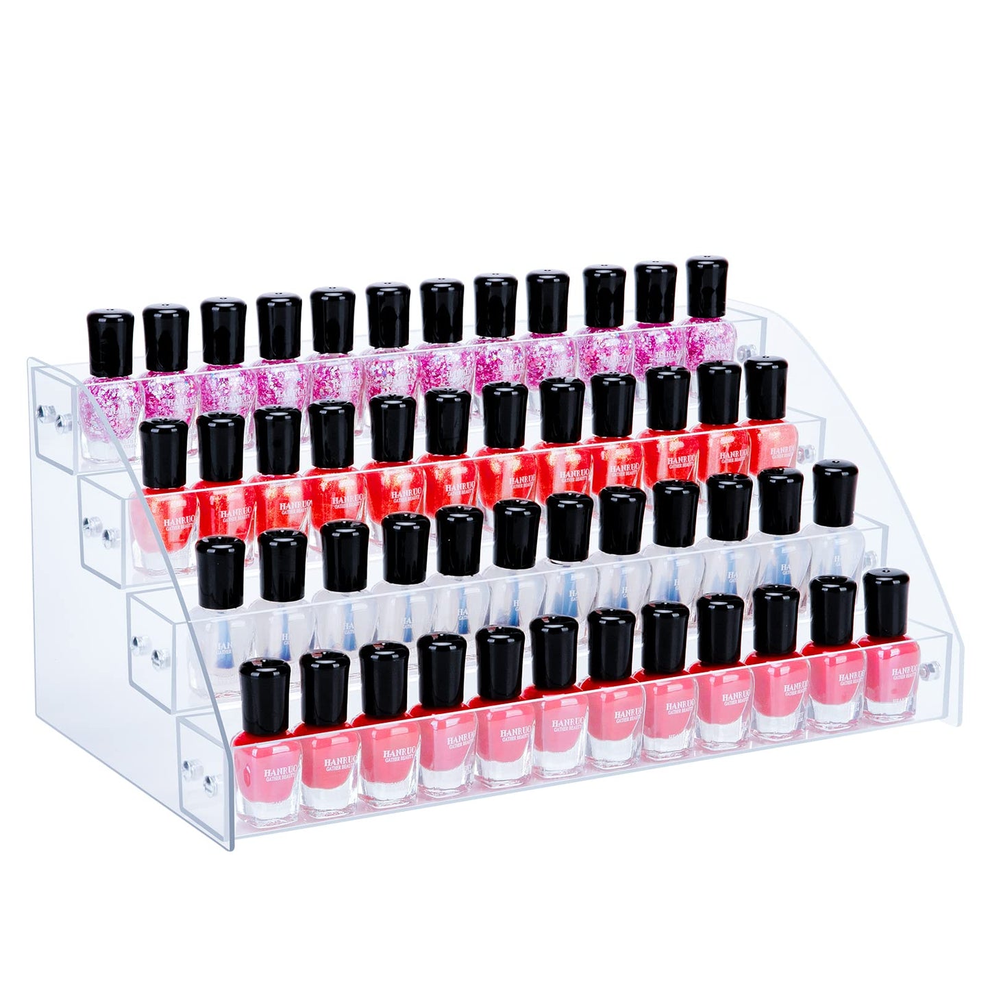 KINGROW Acrylic Nail Polish Organizer 48 Bottles of 4 Layers Display Rack Storage Essential Oils Rack Holder Jewelry Makeup Organizer