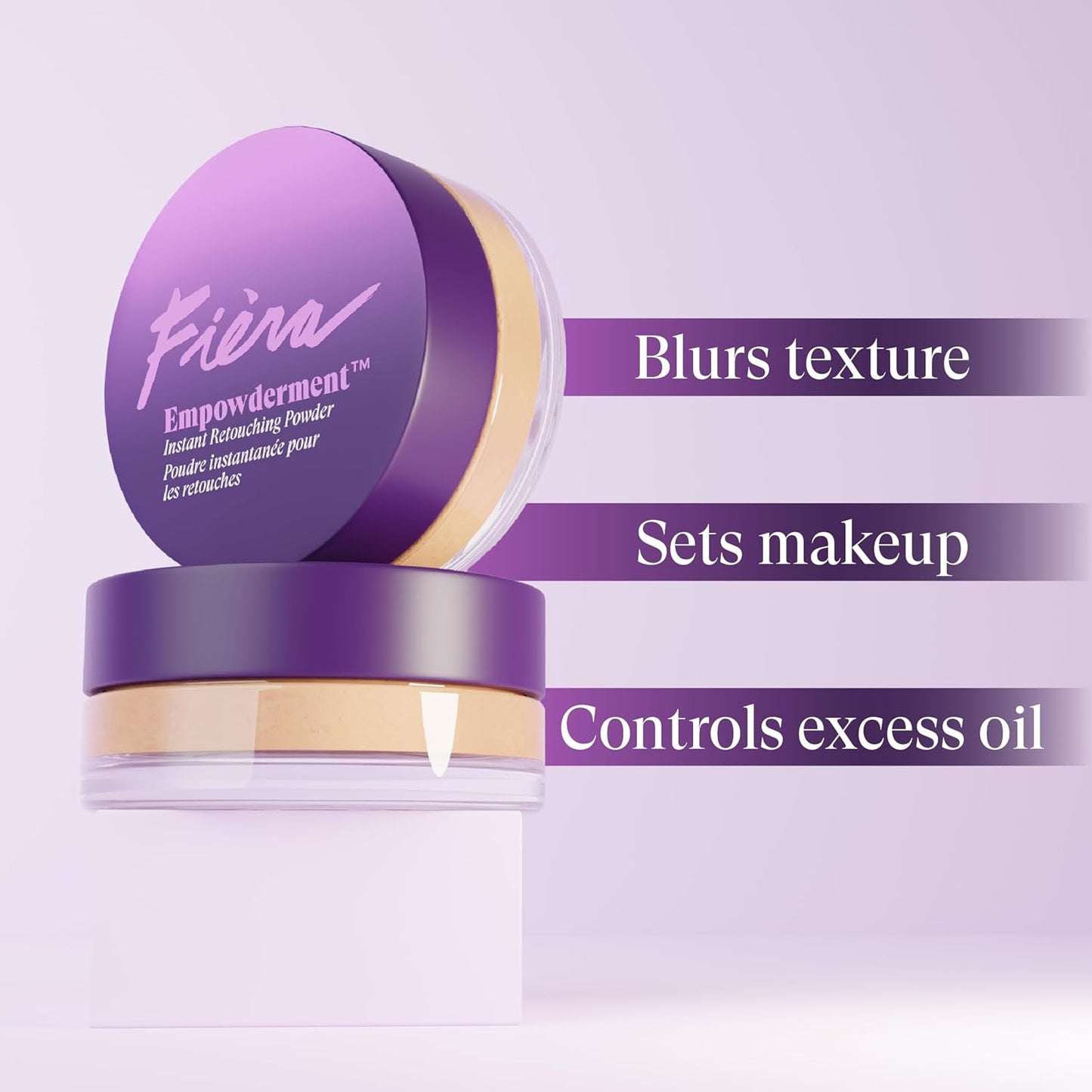 Fièra Empowderment™ Finishing Powder - Talc-Free Blurring & Soft-Matte Formula for Mature Skin | Light Shade, 0.2 OZ