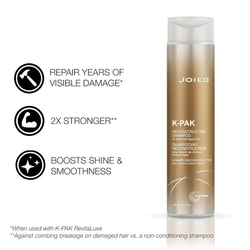 Joico K-PAK Daily Reconstructing Shampoo & Conditioner Set - Repair Damaged Hair & Boost Shine | With Keratin & Guajava Extract