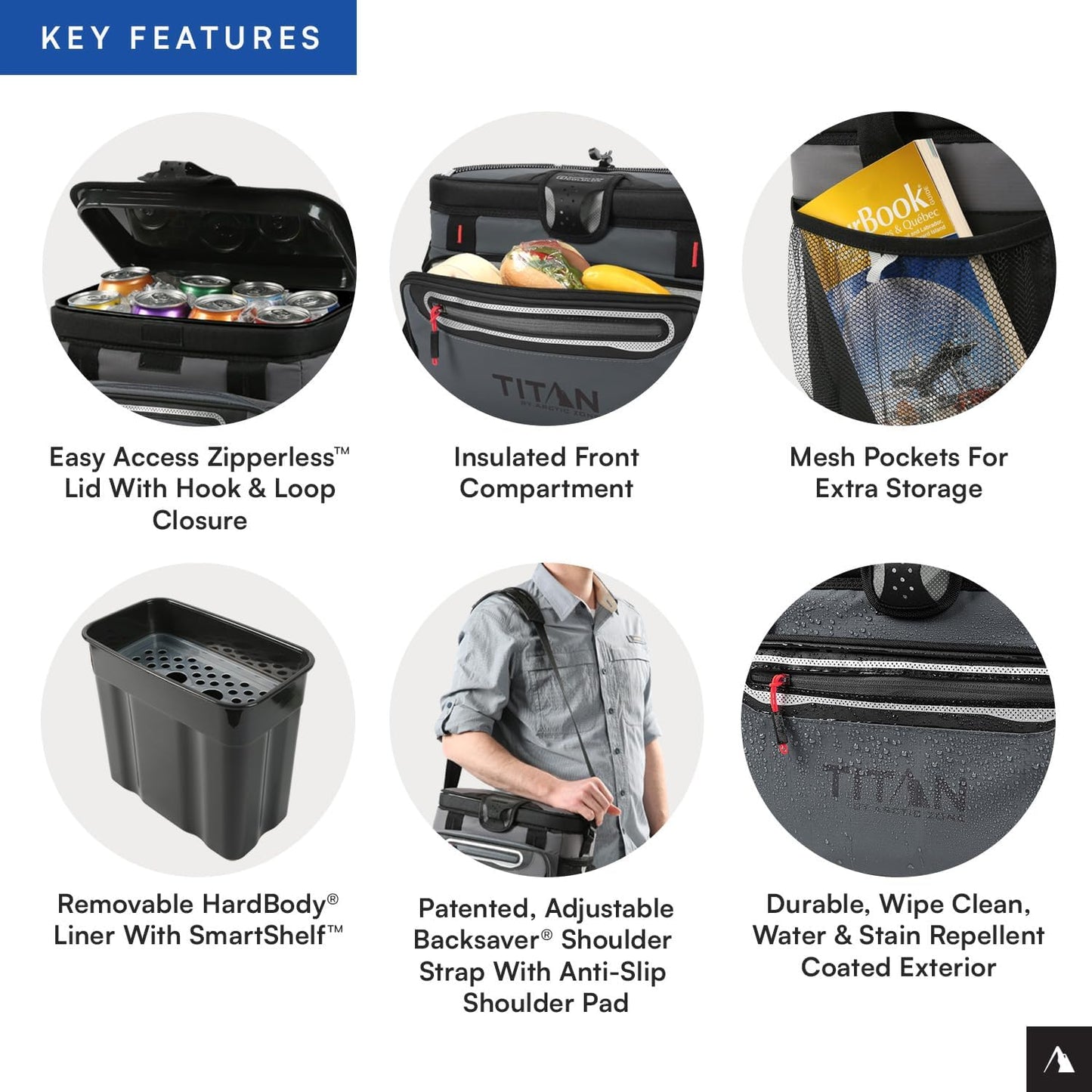 Titan by Arctic Zone Deep Freeze Cooler - Zipperless Hardbody Design with Superior Insulation & SmartShelf