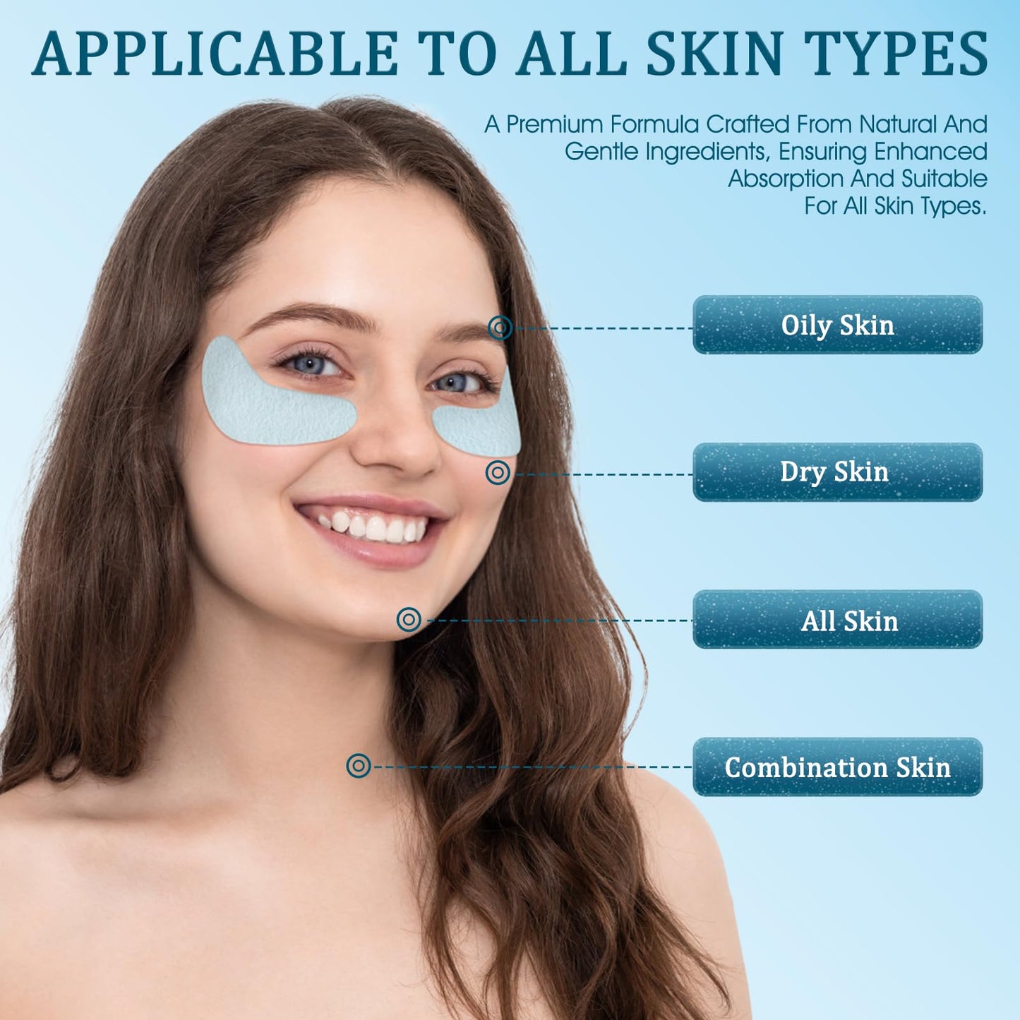 YOYORY Under Eye Patches - Eye Gel Masks for Wrinkles, Dark Circles, Puffy Eyes, Fine Lines, Eye Bags Treatment with Hyaluronic Acid Collagen Moisturizing Hydrating 15 Pairs,White