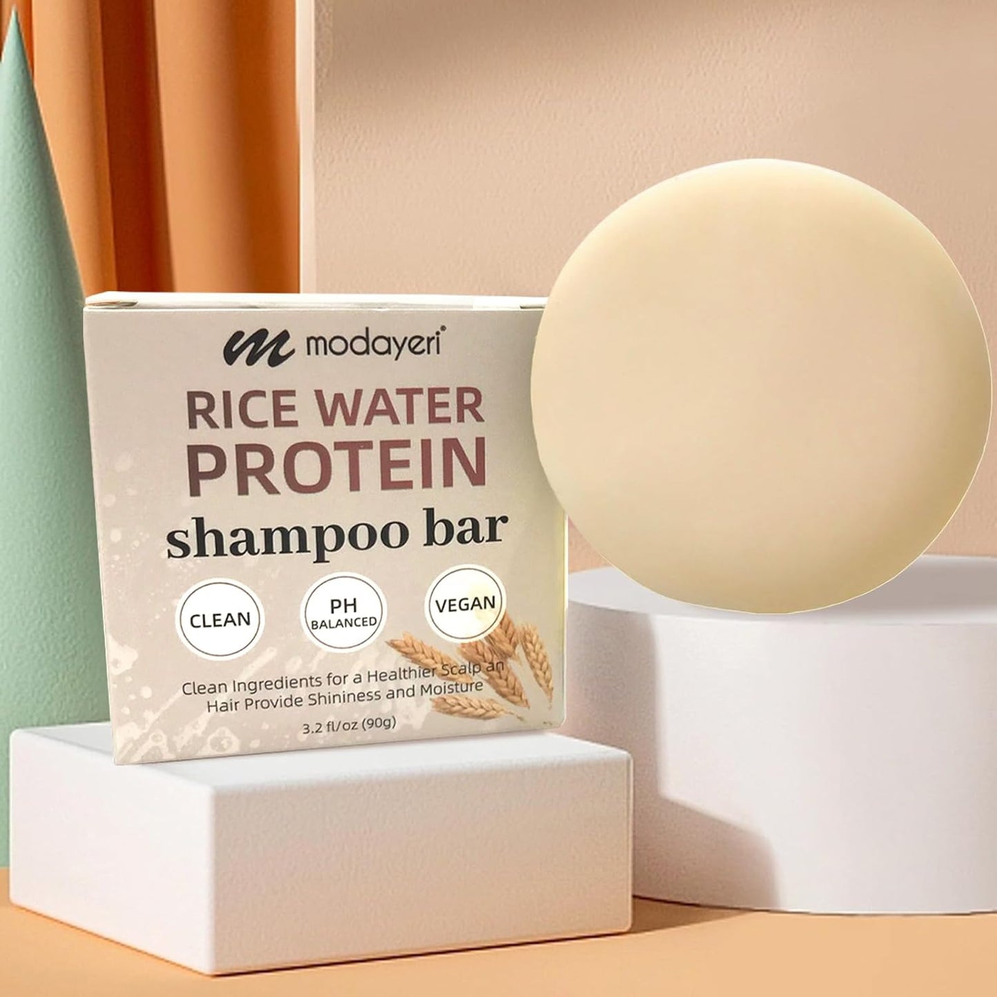 Skiennix Rice Water Shampoo Bar - Strengthening & Repairing Sulfate-Free Vegan Formula | 3.2 oz