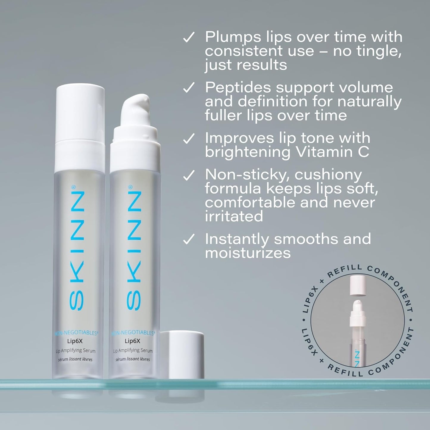 Skiennix Lip Amplifying Serum - Deep Moisturizing Peptide Formula for Plump, Hydrated Lips | Lip Care for Women