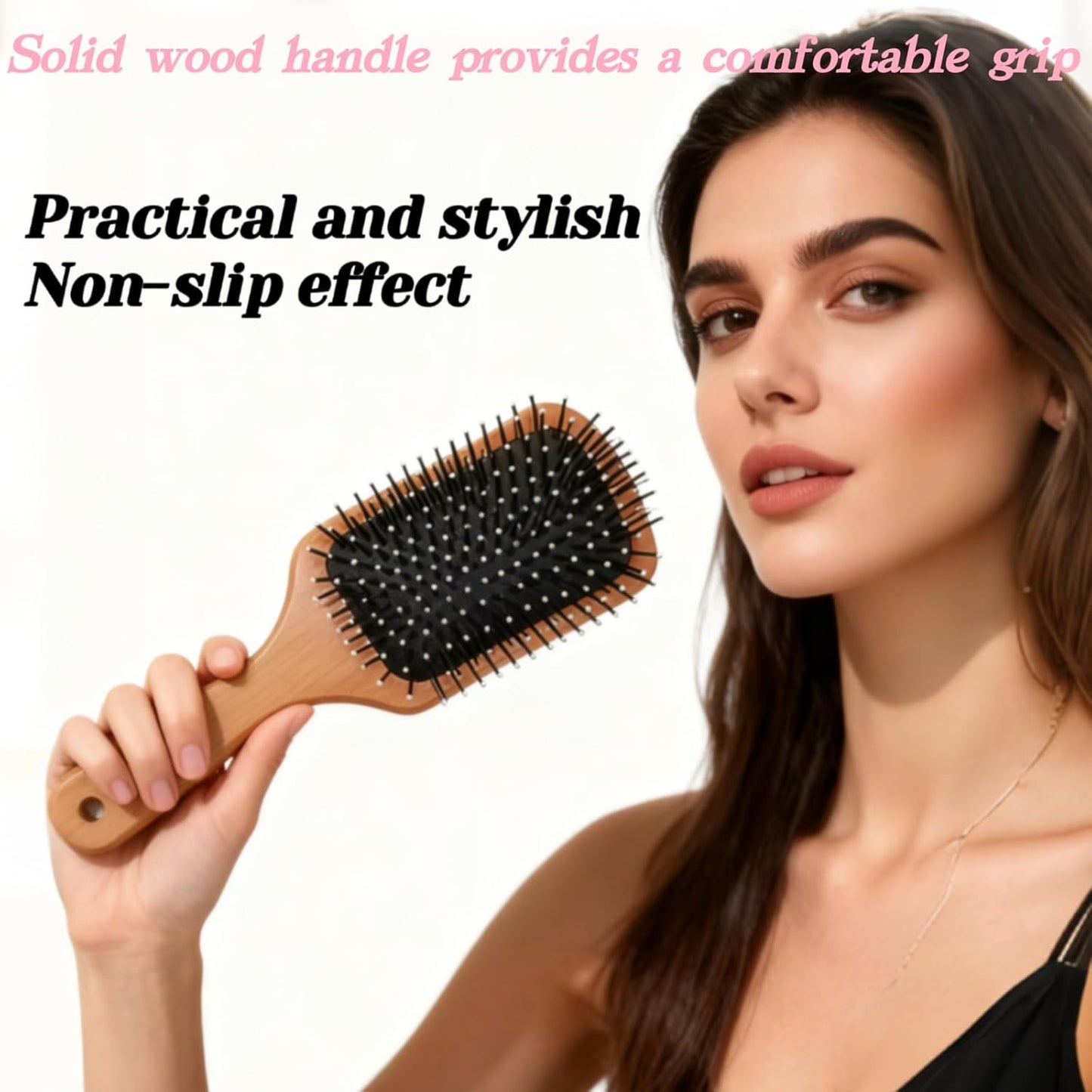 Skiennix Hair Brush - Detangling Paddle Brush for Thick & Curly Hair | Wet & Dry Styling