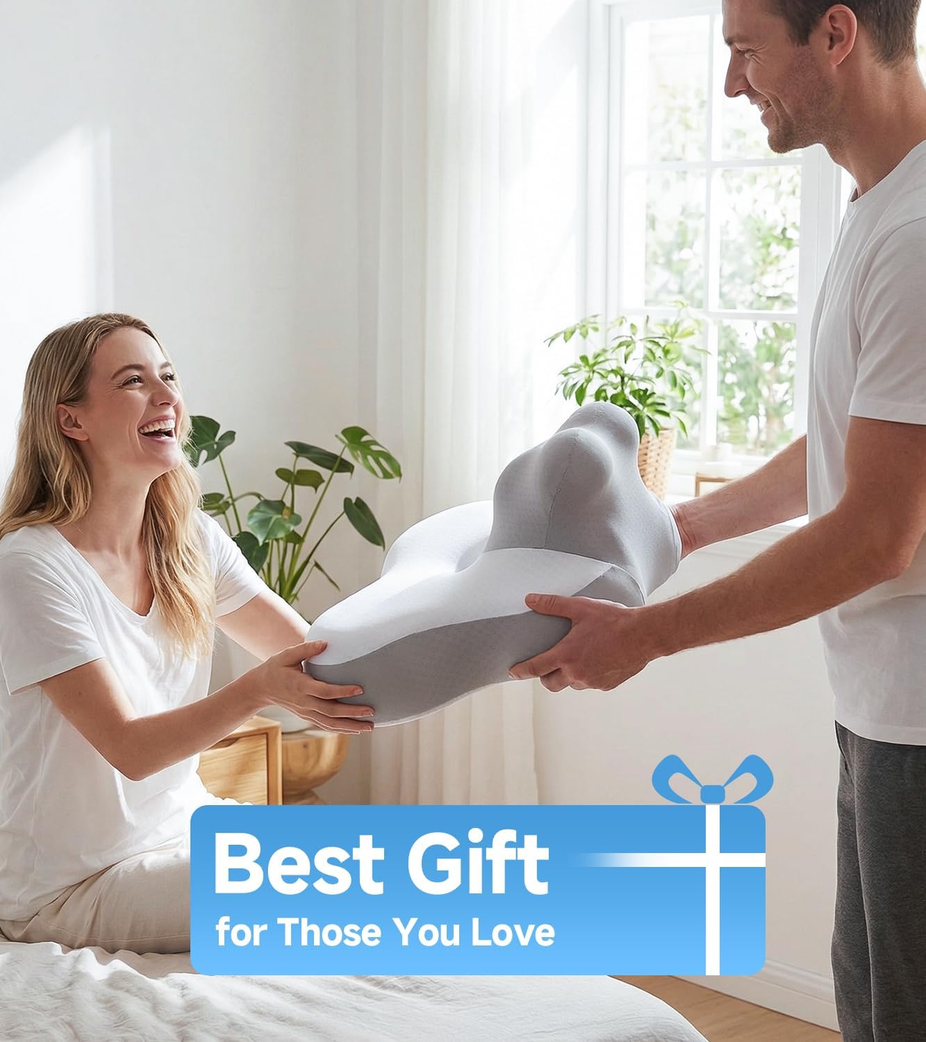Skiennix Reading Pillow - Memory Foam Bed Wedge with Neck & Back Support | Ergonomic Design for Comfort