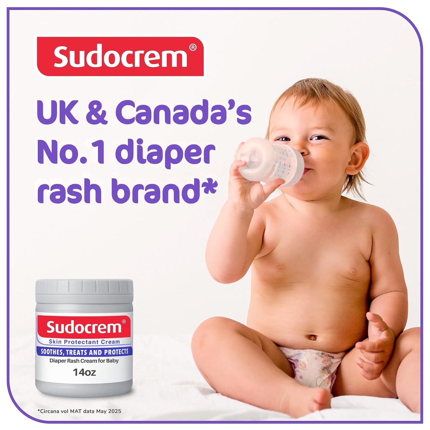 Sudocrem Diaper Rash Cream - Triple Action Soothing & Protective Paste with 15.29% Zinc Oxide | 14oz (400g)
