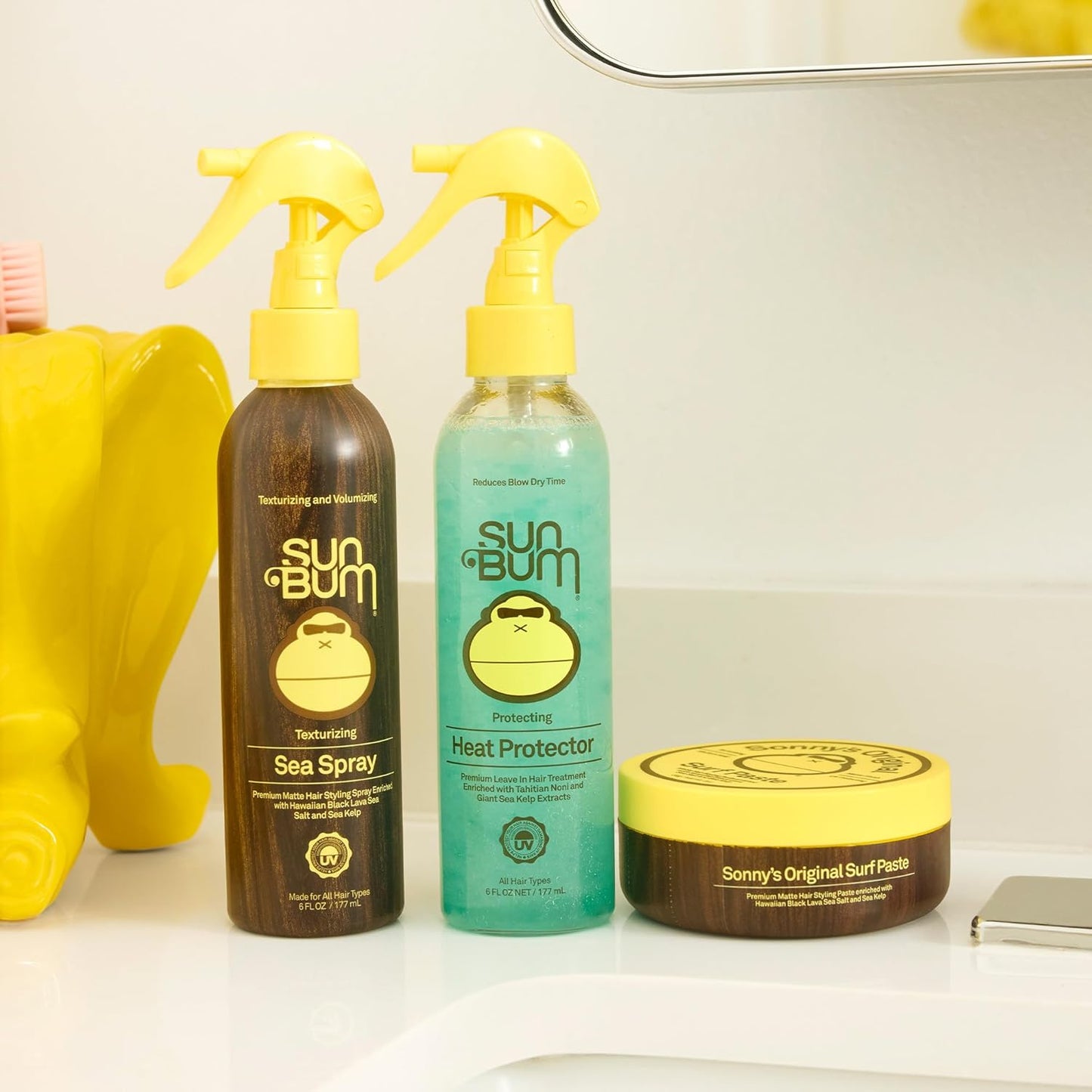Sun Bum Heat Protector Spray - UV Protection Leave-In Treatment for Frizz-Free Hair - 6 oz