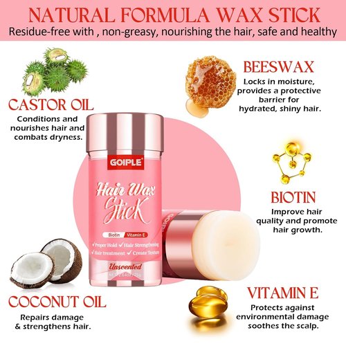 Goiple Hair Wax Stick - Long-Lasting Styling Pomade for Adults & Kids | No Residue, Smooths Flyaways & Frizz