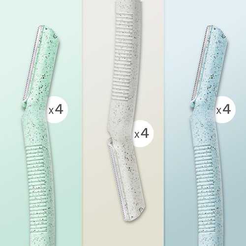 Ennva Eyebrow Razor for Women - Dermaplane Facial Hair Removal Tool | 12 Disposable Blades Included