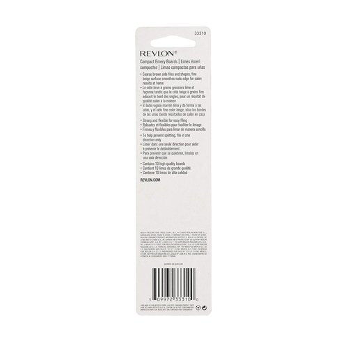 Revlon Dual-Sided Nail File | Compact Emery Boards for Smooth, Shaped Nails | Pack of 10