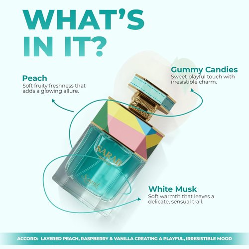 Sapil Sarab Sheer Perfume for Women - Playful & Sweet Fragrance - Long-Lasting Eau De Parfum 100ml