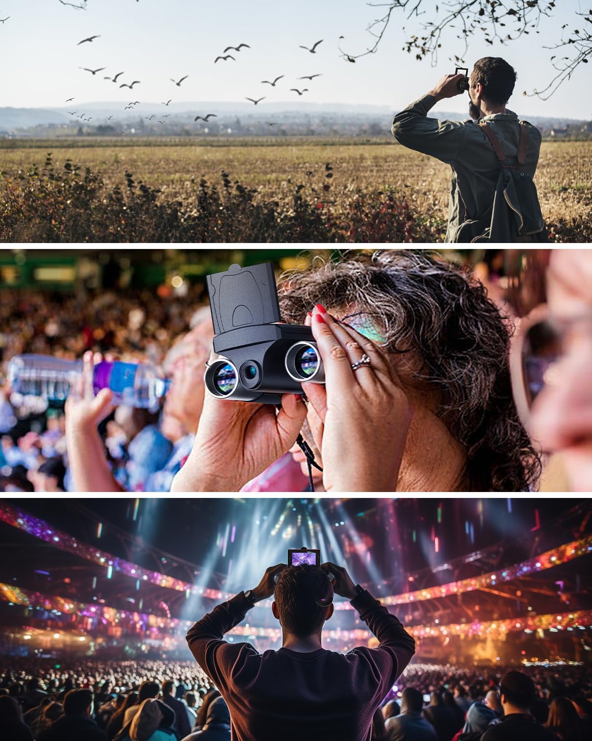 Digital Binoculars with Camera - 8X Digital Zoom, 2" LCD Display 40MP Camera 2.5K Videos Ideal for Concerts, Bird Watching, and Outdoor Adventures with 32GB SD Card - S555