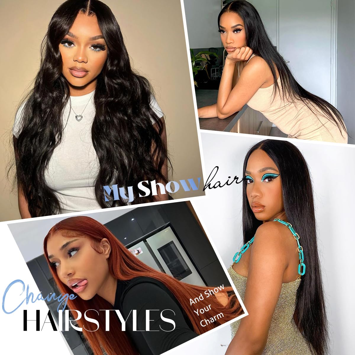 myshow 2x6 Lace Closure Straight Virgin Human Hair 100% Hand Tied HD Transparent Lace Closure Long Deep Parting Human Hair Closure Natural Black Color Kim K Middle Part Closure 16 Inch
