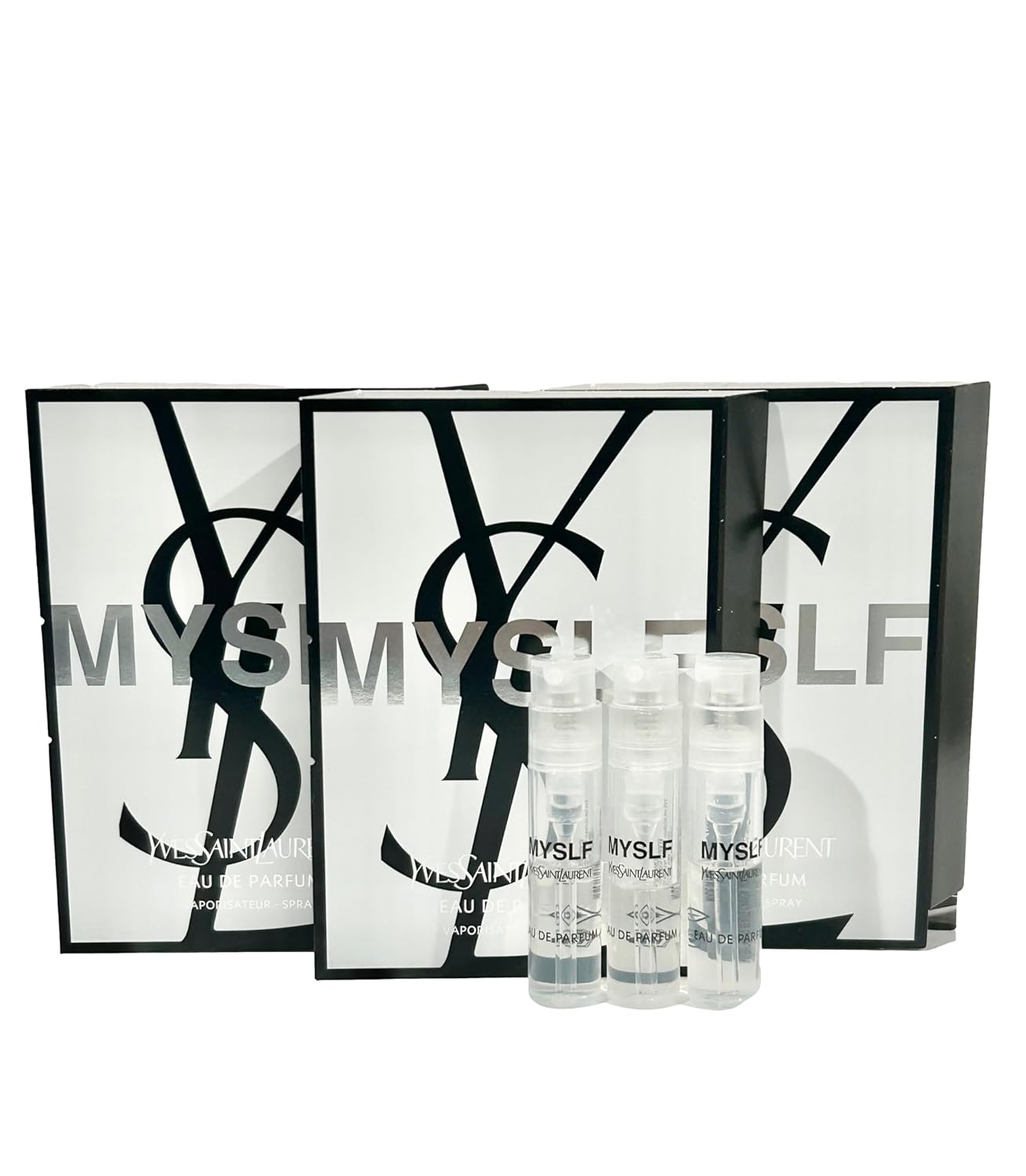 Yves Saint Laurent MYSLF Sample Spray Perfume - Trial Size Vials 1.2 ml | Set of 3, Black
