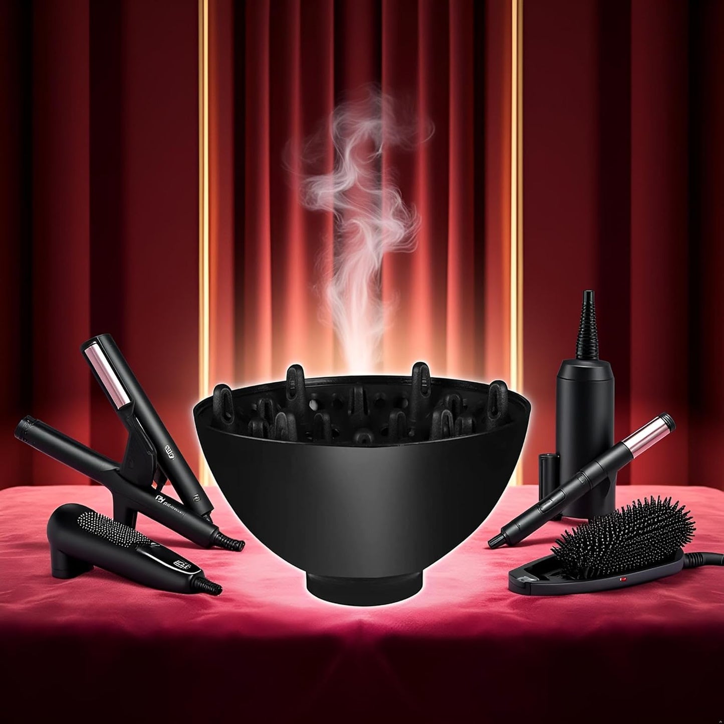 Skiennix Hair Diffuser - Universal Blow Dryer Attachment for Curly Hair Care | Black