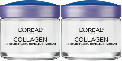 L'Oreal Paris Collagen Face Moisturizer - Reduce Wrinkles & Hydrate | 3.4 oz (Pack of 2)