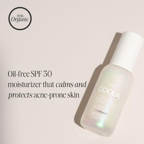 COOLA Clear Skin Oil-Free Moisturizer - SPF 30 Sunscreen with Niacinamide & Centella Asiatica | 1.1 Fl Oz