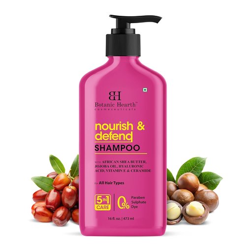Botanic Hearth African Shea Butter Shampoo - Nourishing Jojoba Oil & Hyaluronic Acid | Clarifying Formula for All Hair Types, 16 Fl Oz