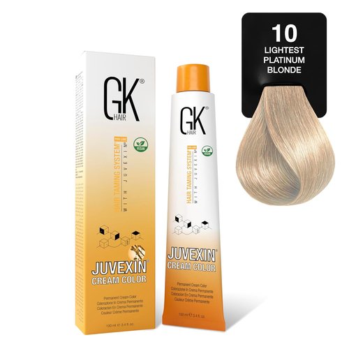 GK HAIR Color Cream - Lightest Platinum Blonde | 100% Grey Coverage | Salon Quality Hair Dye - 3.4 Oz
