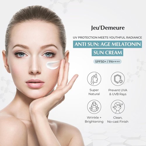 JEU'DEMEURE Anti-Aging SPF 50 Face Sunscreen Lotion - Lightweight, Non-Sticky Formula for Sensitive Skin | 1.69 fl oz