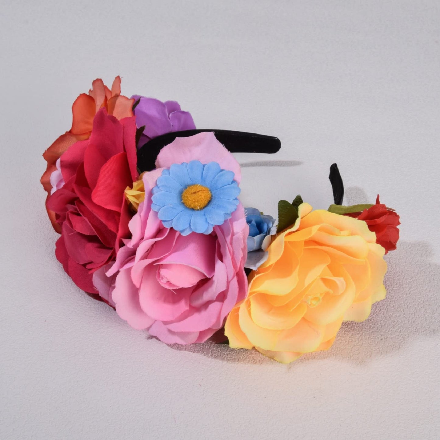 Vividsun Rose Flower Headband Floral Crown Day Of The Dead Headpiece (C colorful)