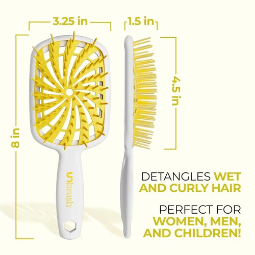 FHI Heat UNbrush Plus - Curly Hair Detangling Brush for Wet/Dry Fragile Hair | 84 UltraFlex Bristles, Lightweight Design