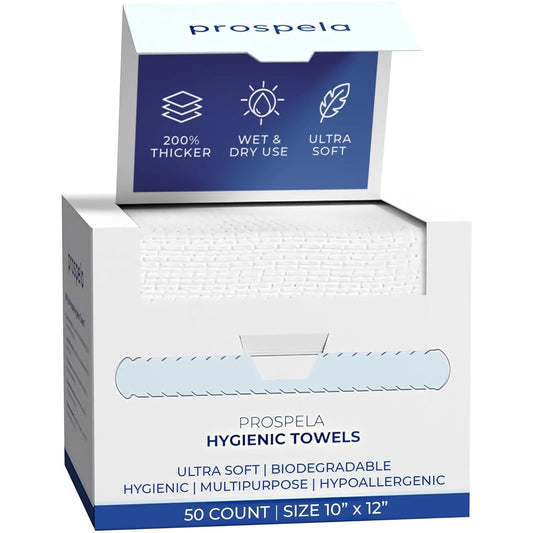 XL Disposable Face Towels by [Brand Name] - 100% Biodegradable Dry Wipes for Sensitive Skin | Extra Large, Ultra-Soft for Makeup Removal & Travel (50 Count)