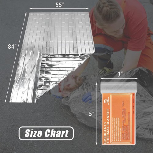 QIO CHUANG Mylar Thermal Blankets - Emergency Survival Space Blankets (4-Pack) for Camping & Hiking