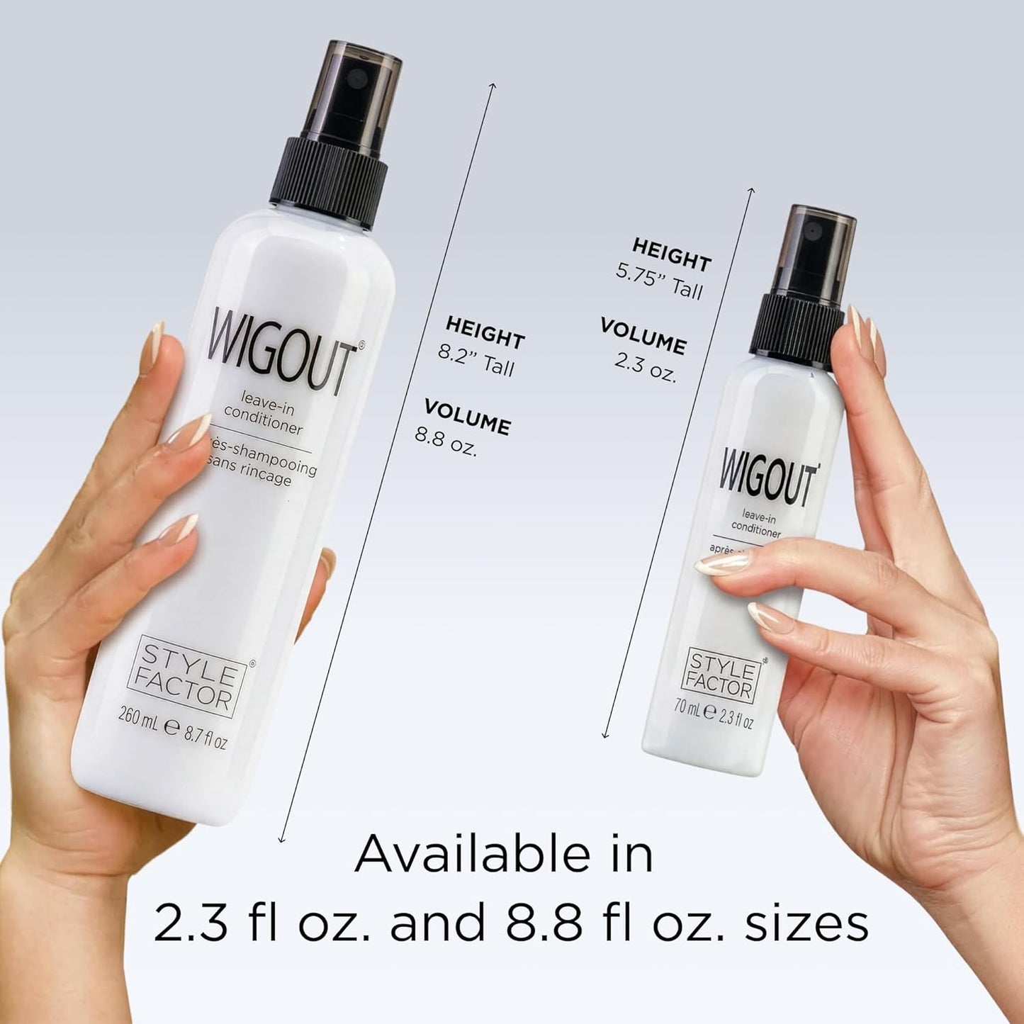 Style Factor WIGOUT Leave-In Conditioner Spray - Lightweight Hydrating Mist for Frizz Control & Shine - 8 oz