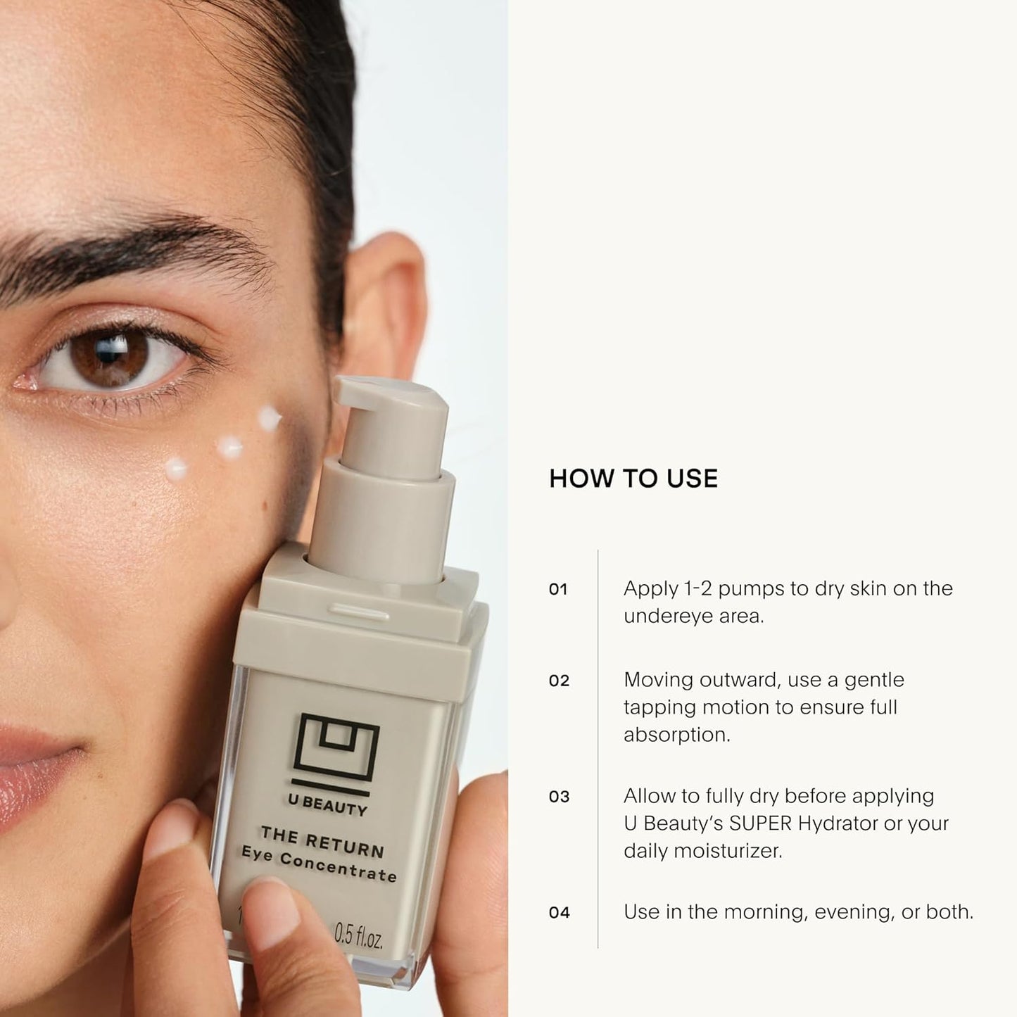U Beauty The RETURN Eye Concentrate - Anti-Aging Eye Cream with Peptides & Antioxidants | 0.5 fl oz