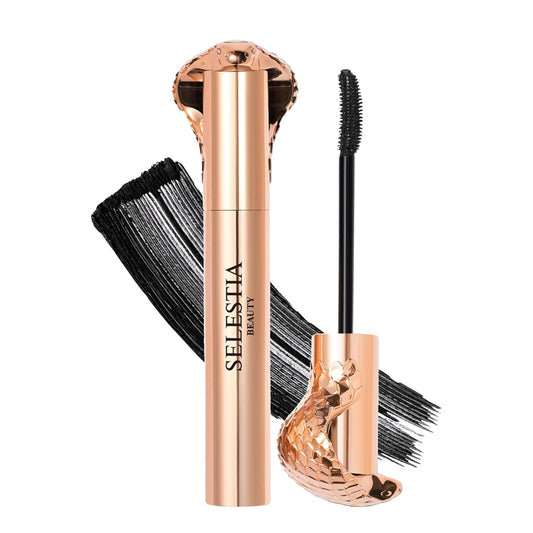 SELESTIA BEAUTY Black Mascara Queen Cobra - Volumizing, Curling & Lengthening Formula - 0.34 fl. oz. Made in Italy