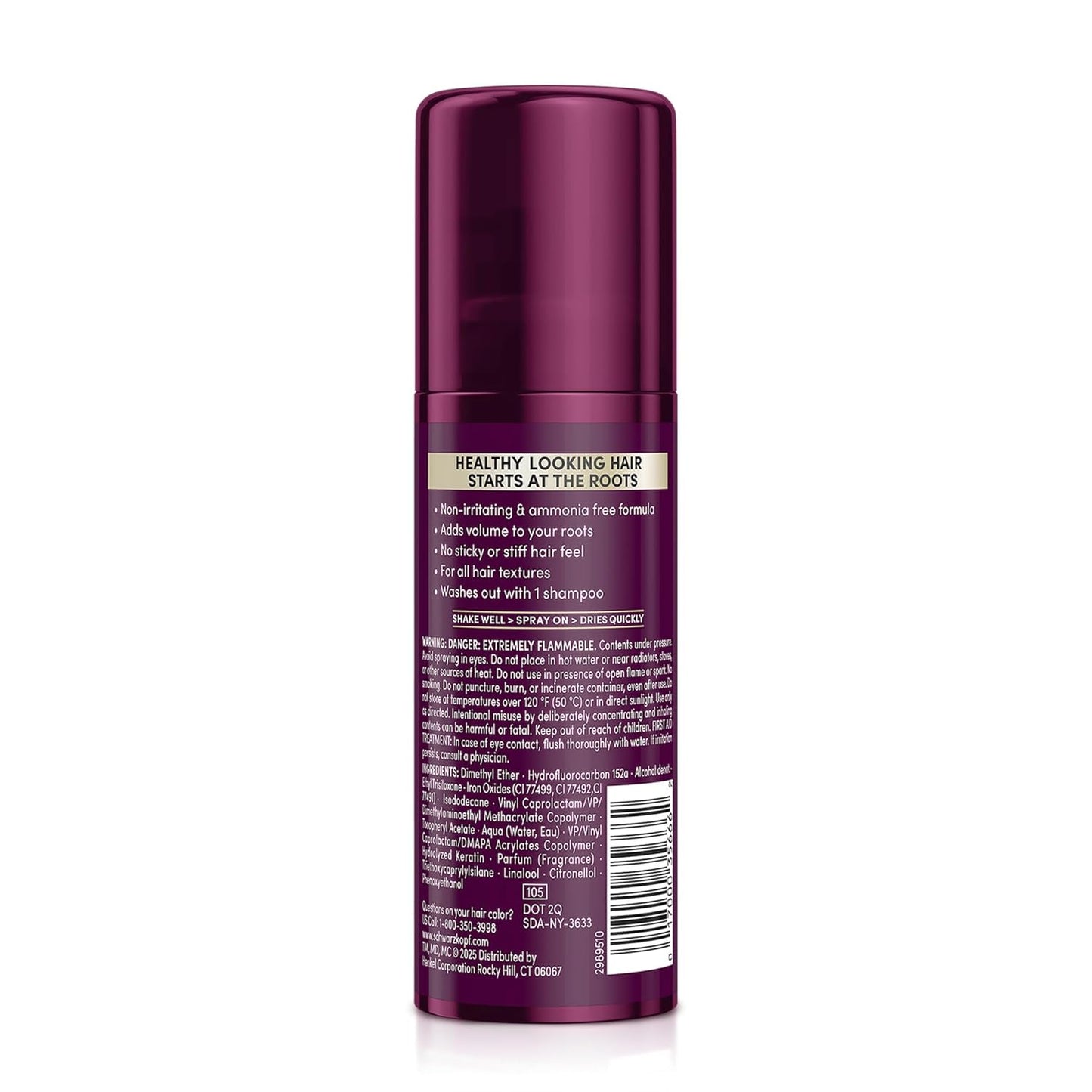 Schwarzkopf Keratin Root Hair Color Spray - Light Brown | Instant Gray Coverage & Scalp Friendly