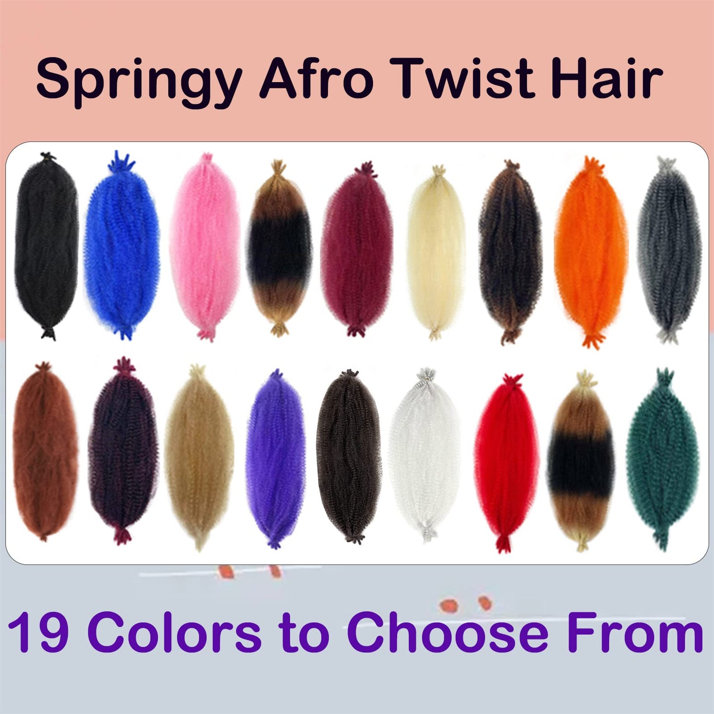 16 Inch Springy Afro Twist Hair Red Marley Twist Braiding Hair 8 Packs Pre-Separated Spring Twist Hair for Soft Butterfly Locs Crochet Hair Kinky Afro Twist Hair for Women (16 Inch, Red)