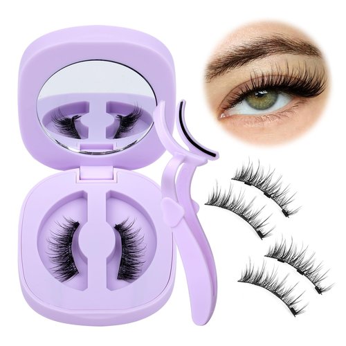 JIMIRE Magnetic Eyelashes Natural Look Soft Magnetic Half Lashes Reusable Comfortable Magnetic Half Eyelashes with Applicator No Glue No Eyeliner Needed Wispy Cat Eye Magnetic Lashes