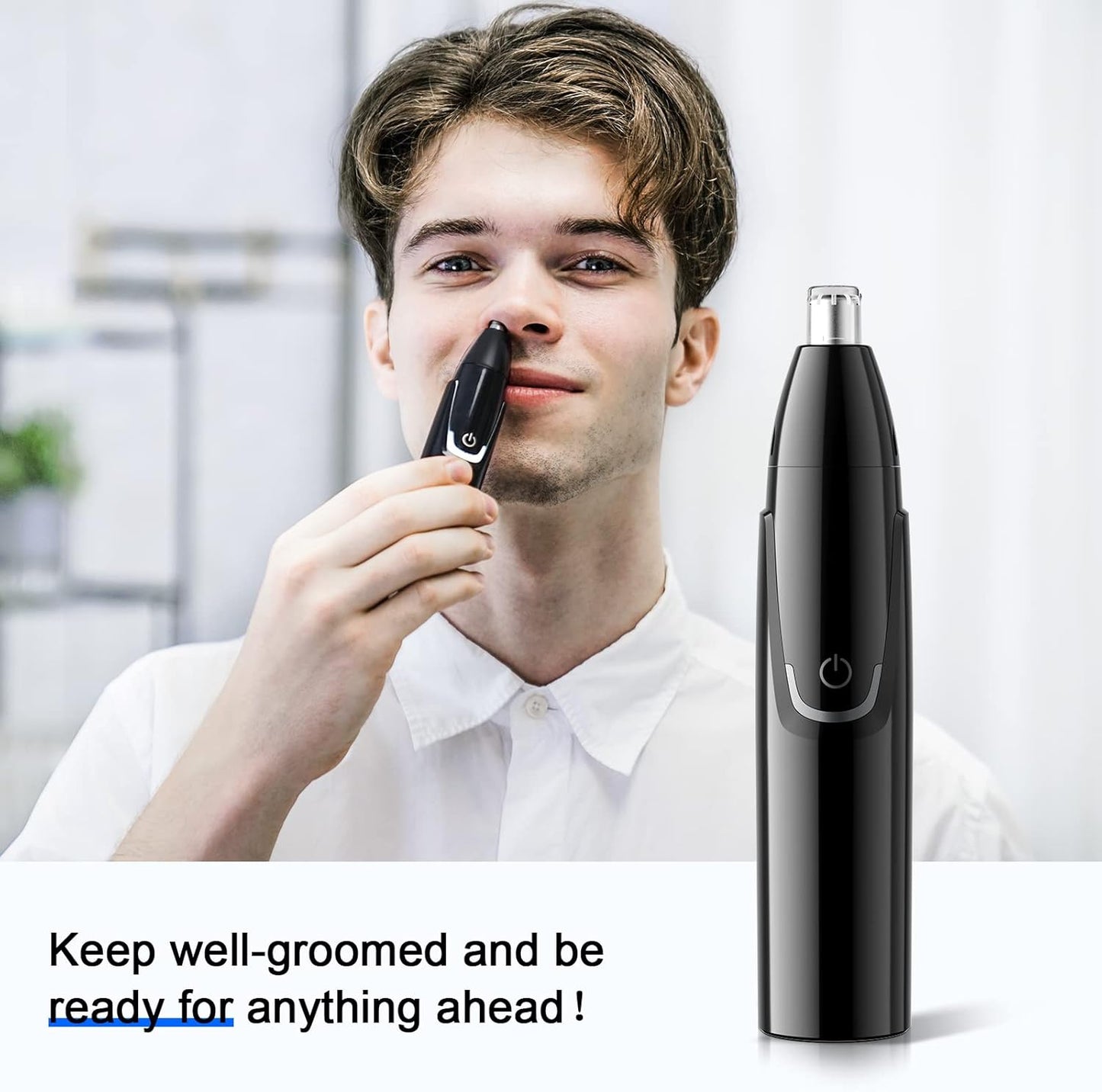 ZORAMI Rechargeable Ear and Nose Hair Trimmer - 2026 Professional Painless Eyebrow & Facial Hair Trimmer for Men Women, Powerful Motor and Dual-Edge Blades for Smoother Cutting Black