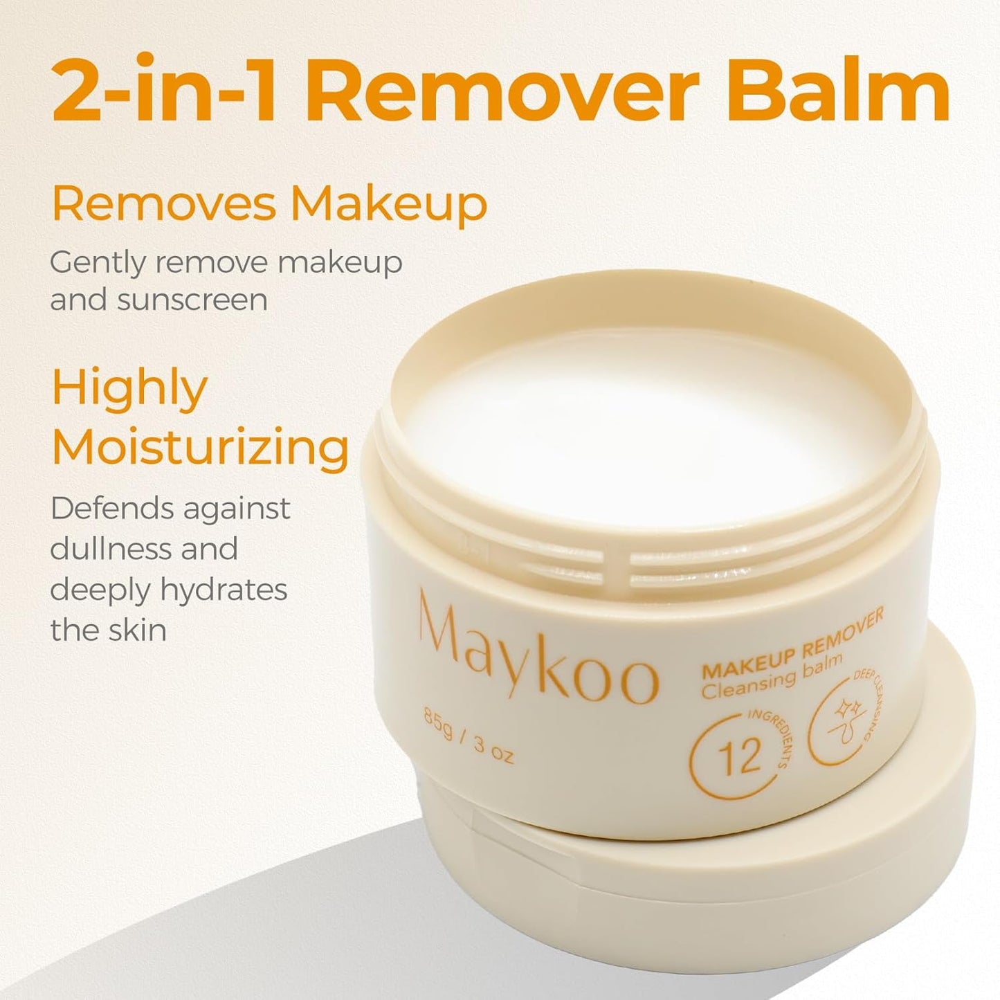 Skiennix Makeup Remover Balm - Hydrating Deep Cleansing Formula for All Skin Types | 85 g/3 oz