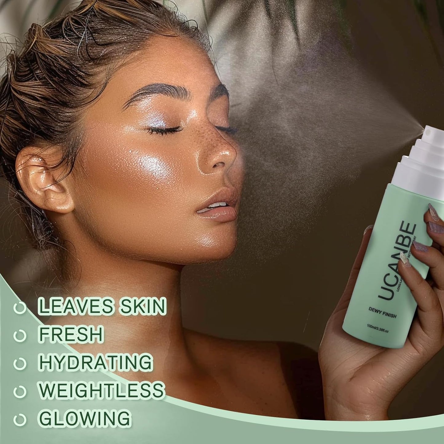 UCANBE Makeup Setting Spray - Long-Lasting Hydrating Face Mist for Natural Glow | 3.38 fl oz