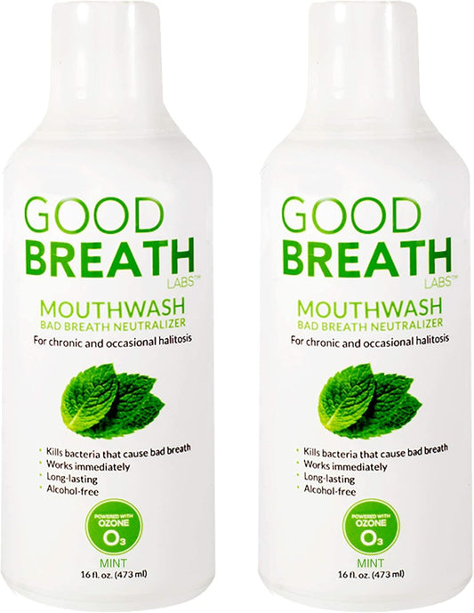 Goodbreath Mouthwash - Mint Oral Rinse with Ozone Technology - Alcohol-Free Halitosis Treatment | 2 Pack