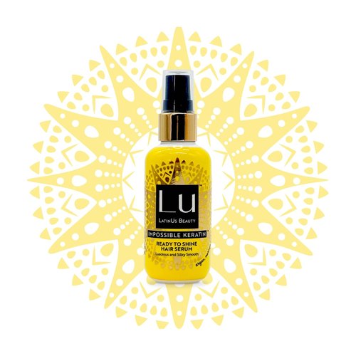 Lu by LatinUs Beauty Hair Serum - Ready to Shine with Silky Finish & Heat Protection | Infused with Argan, Moringa & Hemp Oils | 3 oz