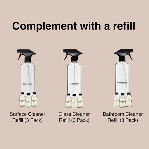 Public Goods Glass Spray Bottle - Refillable 24 Oz Cleaner | BPA-Free Borosilicate Glass for Windows & Mirrors