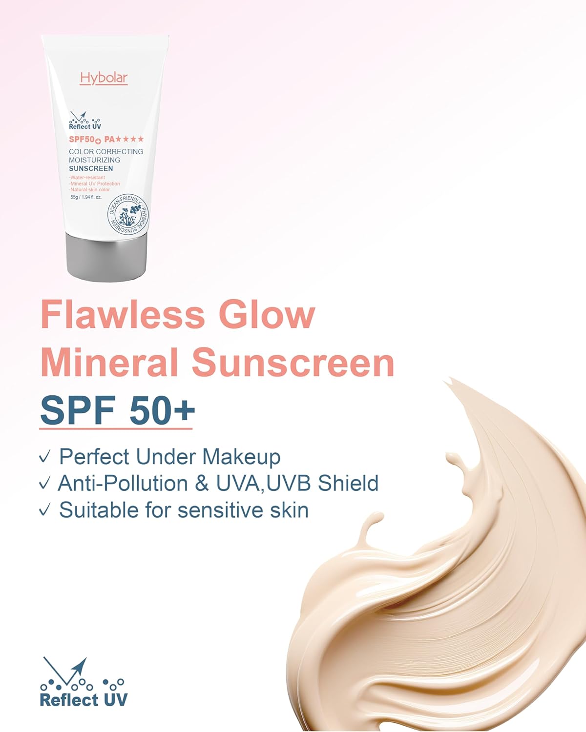 Skiennix Tinted Mineral Face Sunscreen SPF 50 - Broad Spectrum, Non-Comedogenic, Vitamin C Moisturizer for Sensitive Skin & Kids