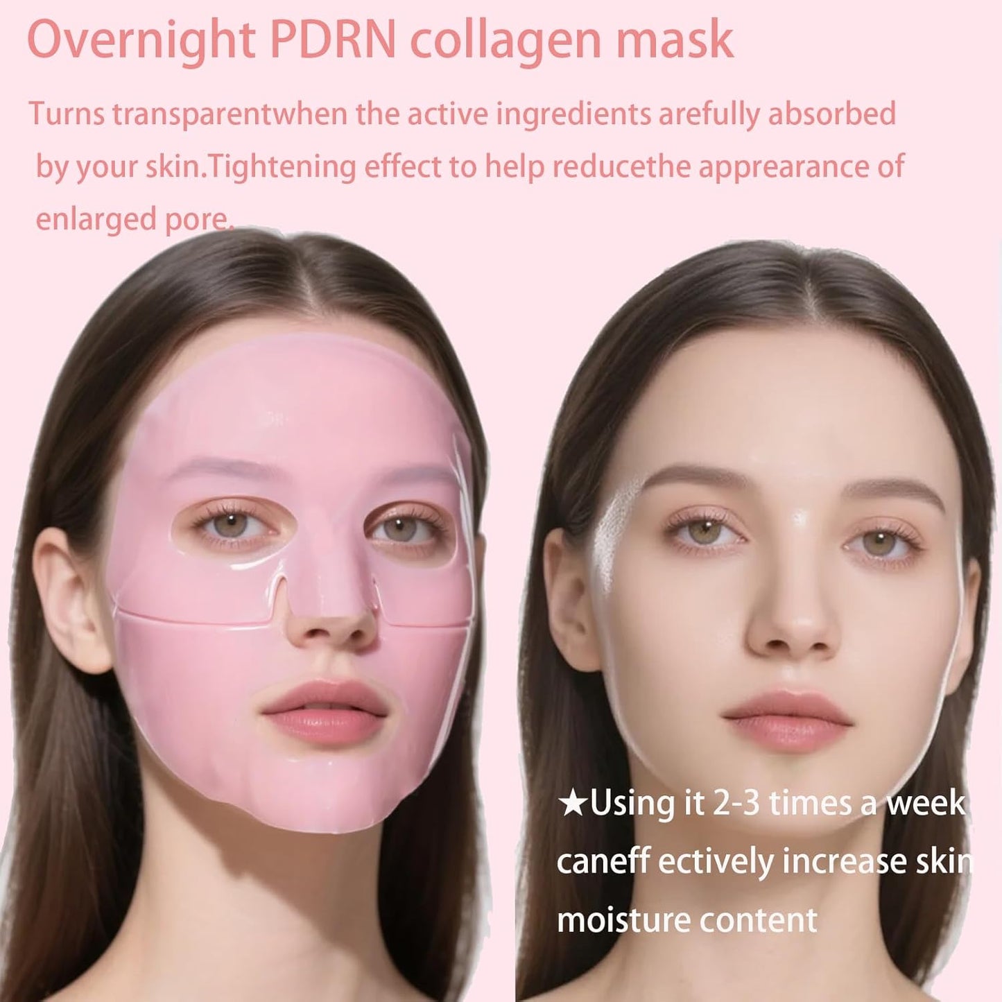 Skiennix 5 Pack Salmon DNA PDRN Pink Collagen Gel Face Mask - Overnight Hydrogel for Radiant, Hydrated Skin