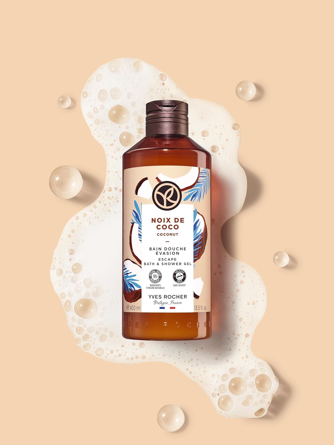 Yves Rocher Coconut Body Shower Gel - Refreshing Hydration | 400 ml / 13.5 fl. oz.
