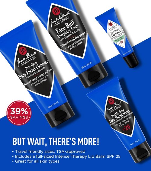 Jack Black Men's Skin Care Set - Ultimate Grooming Kit for Radiant Skin | Perfect Gift for Him