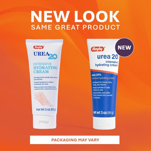Rugby Urea 20% Intensive Hydrating Cream - Deep Moisture for Feet, Hands & Elbows - 3 Oz