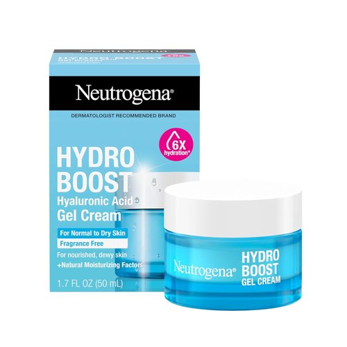 Neutrogena Hydro Boost Gel Cream - 48 Hr Hydration Face Moisturizer with Hyaluronic Acid | 1.7 oz + Trial Size Cleanser 0.5 fl oz