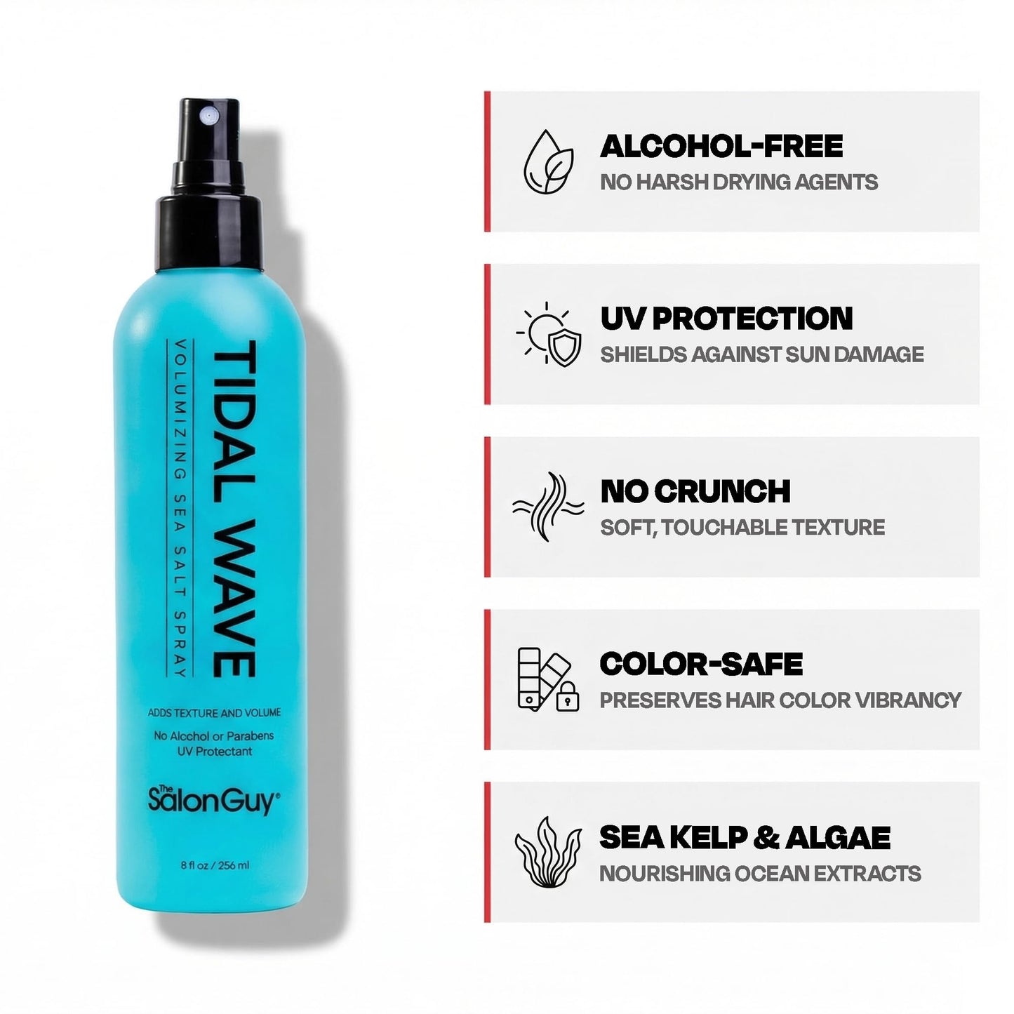 THESALONGUY Tidal Wave Sea Salt Spray for Hair – Volumizing & Texturizing Spray for Beach Waves, Thickness & Lift – Hairstylist Created Daily Wavy Hair Products for Men & Women (8 oz.)